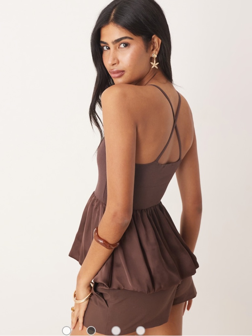Mango Ribbed Satin Tank Top in Warm Brown NWT, Sz M